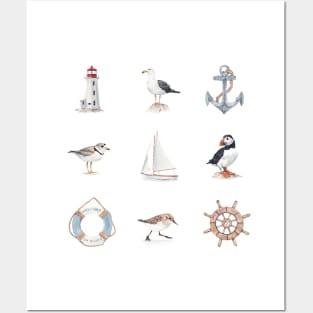 Nautical art pattern Posters and Art